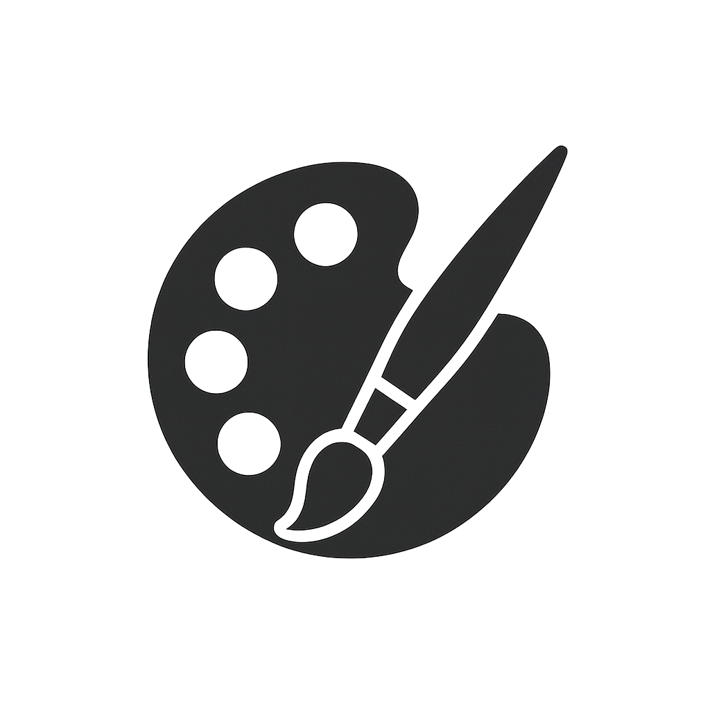 Artist palette with paintbrush icon.